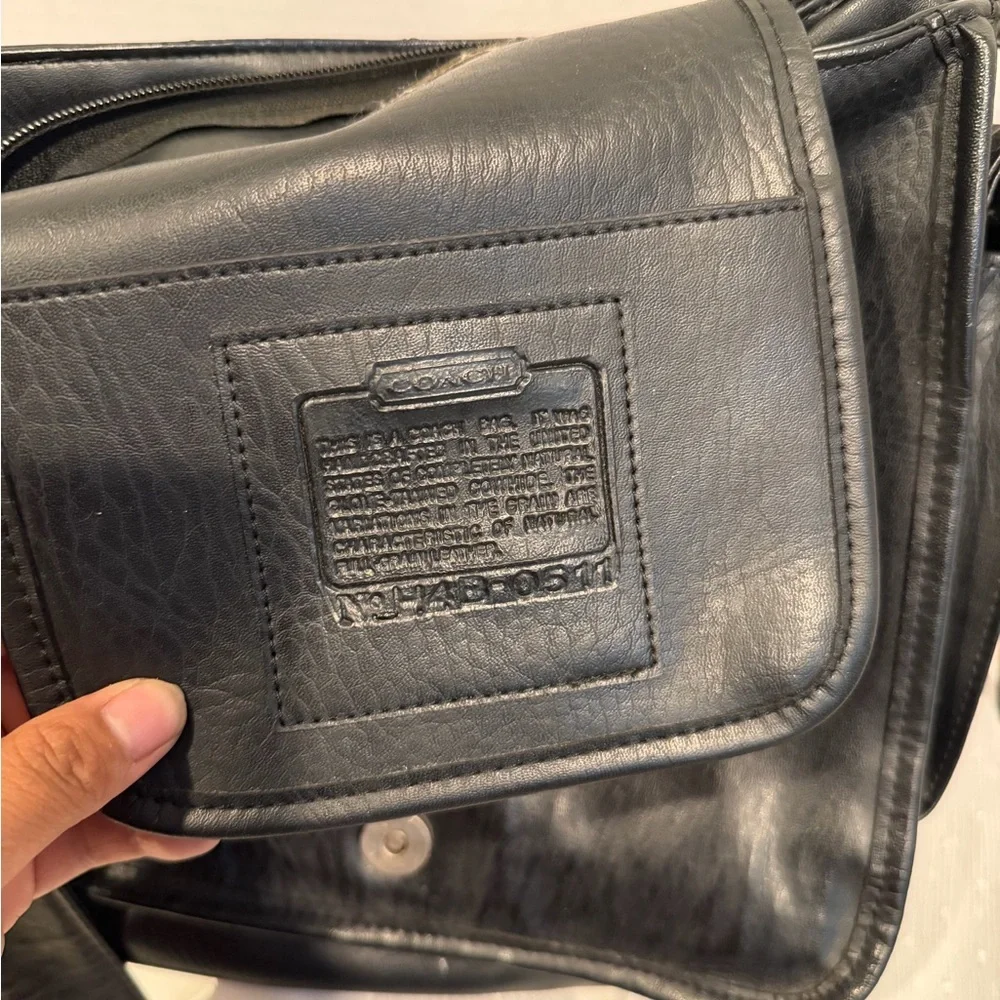 Coach Black Leather Messenger Bag